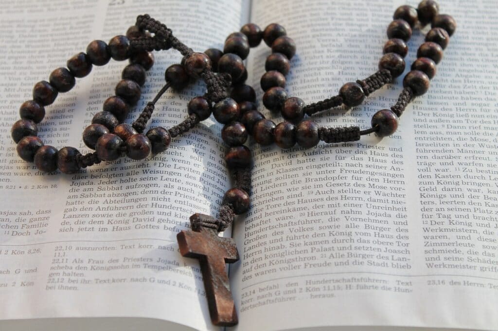 book, bible, rosary